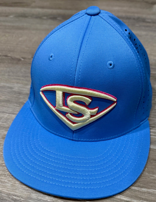 Louisville Slugger Columbia Blue Performance Flexfit - Cream/Pink Logo