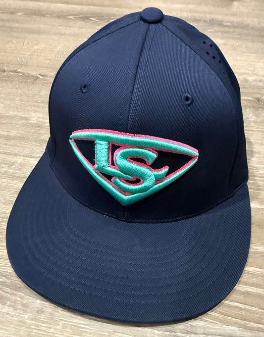 Louisville Slugger Navy Performance Flexfit - Teal/Pink Torch Logo