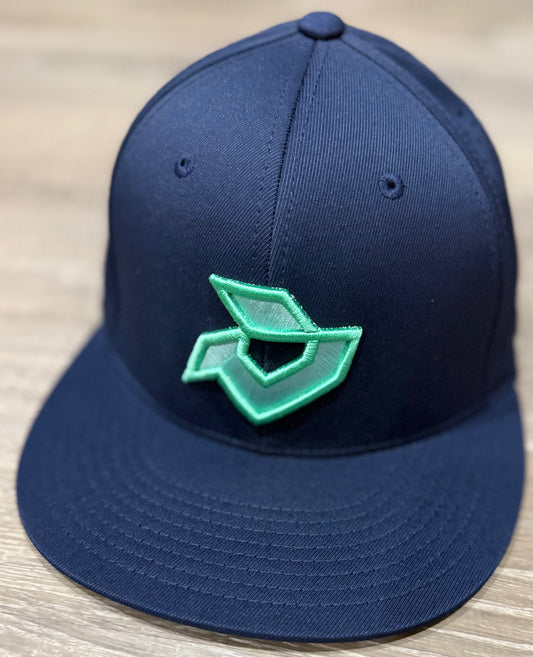 DeMarini Navy Performance Flexfit-Mint Logo