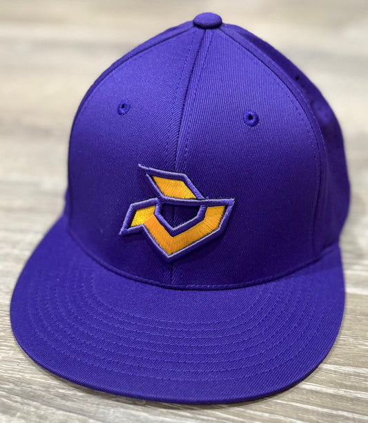 DeMarini Purple Performance Flexfit-Gold/Purple Logo