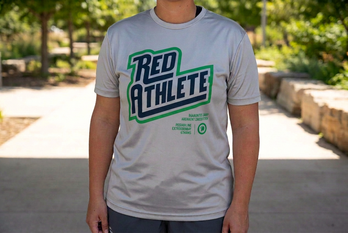 Red Athlete Silver Soft Flex T-Shirt - Black/Kelly Green Logo