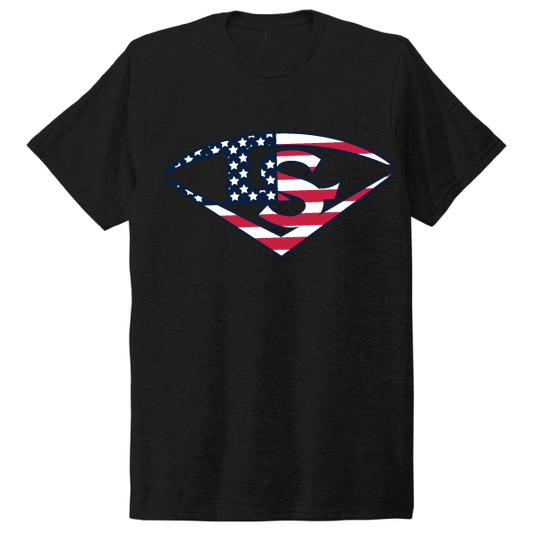 Louisville Slugger Stars & Stripes Tri-Blend T Shirt - Black