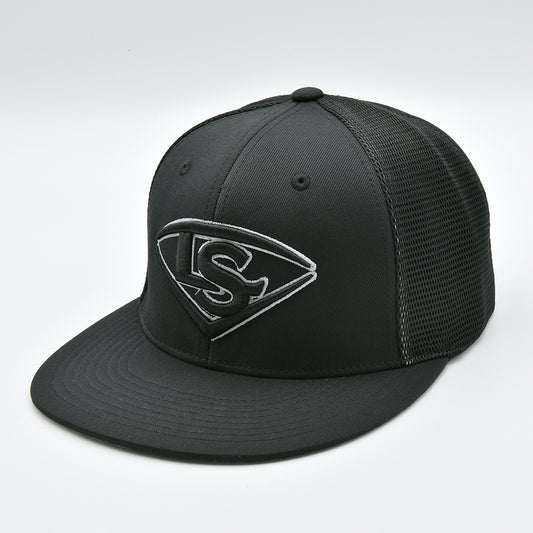 Louisville Slugger Black Performance Flexfit Trucker - Graphite/White Logo