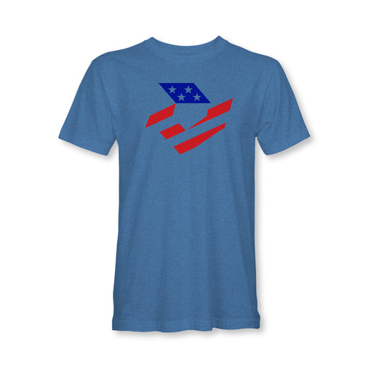 DeMarini Stars & Stripes Soft Tri-Blend T Shirt - Light Blue