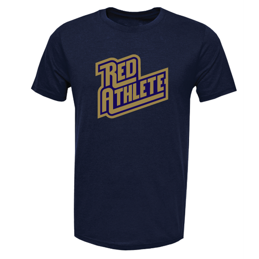 Red Athlete Navy Blue Soft T-Shirt