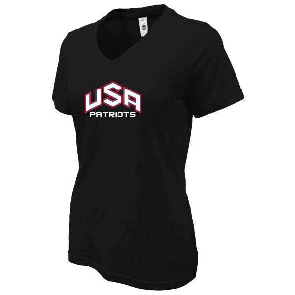 USA Patriots Black Ladies V-Neck Shirt