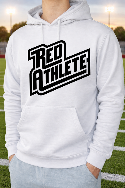 Red Athlete Fleece Hoodie - Platinum