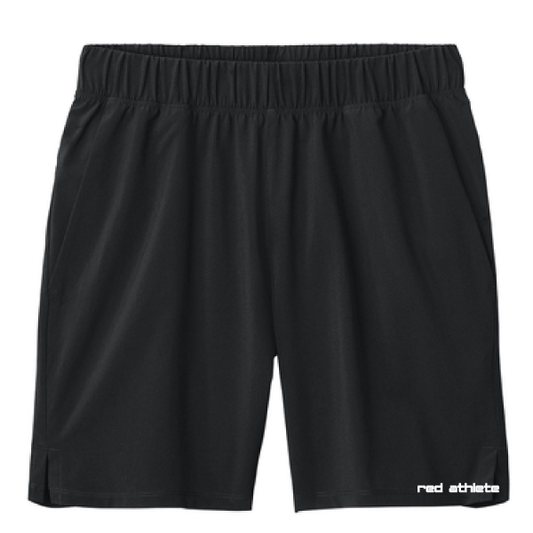 Red Athlete Mens Shorts - Black