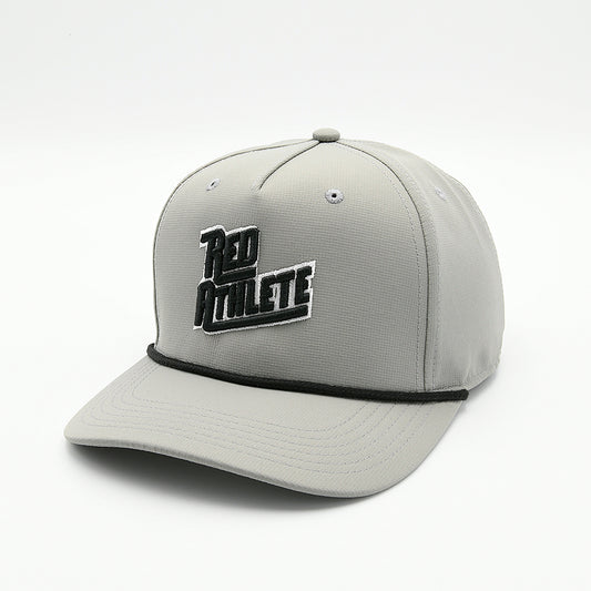 Red Athlete Snapback Rope Hat - Gray