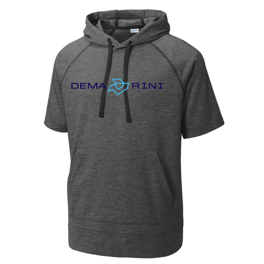 DeMarini Short Sleeve Tri-Blend Fleece Hoodie - Heather Grey (Navy/Columbia)