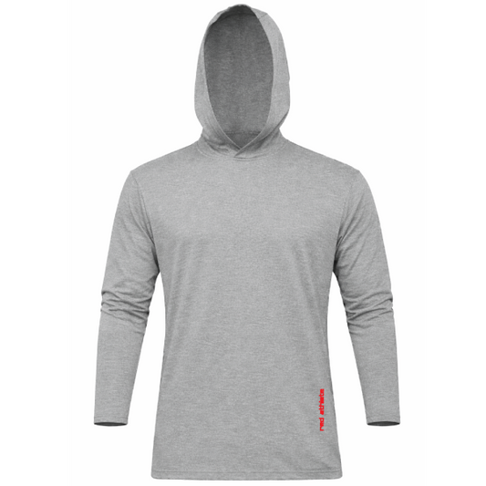 Red Athlete Soft Flex Hoodie - Heather Grey