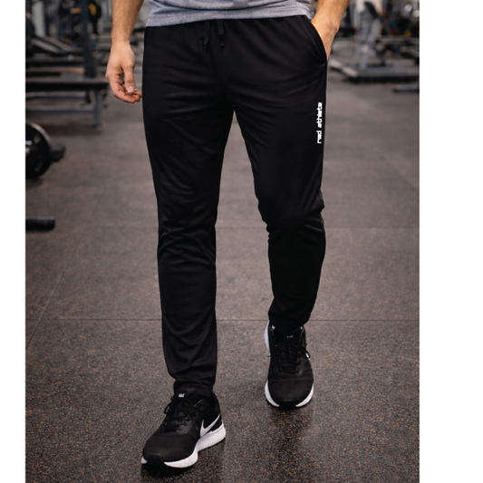 Red Athlete Performance Workout Pants - Black