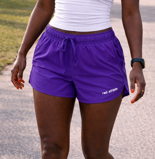 Red Athlete Womens Shorts - Purple