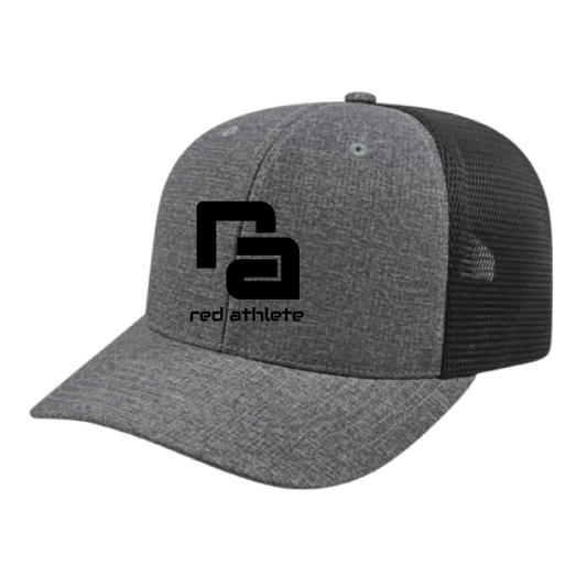 Red Athlete Graphite/Black Flexfit Snapback - Black Logo