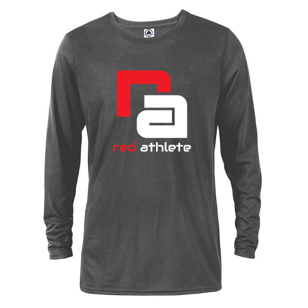 Red Athlete Long Sleeve Lifestyle T - Charcoal