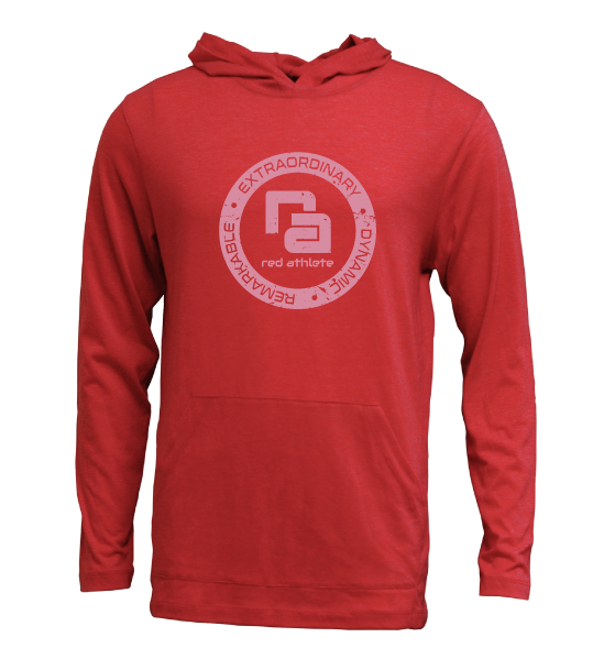 Red Athlete T Shirt Hoodie - Red